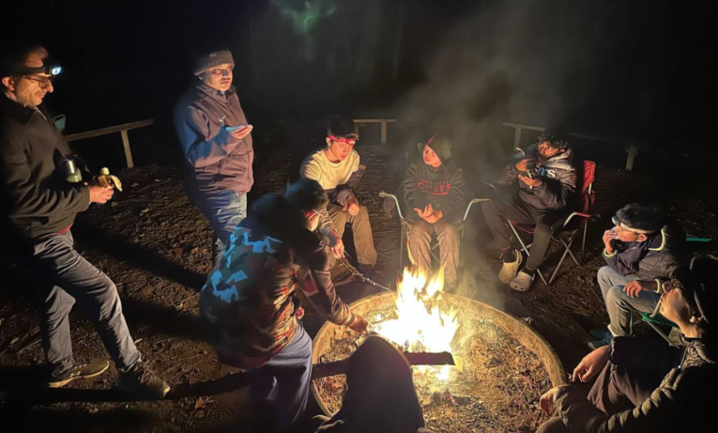 A Troop 199B campfire at Camp Durant in November.